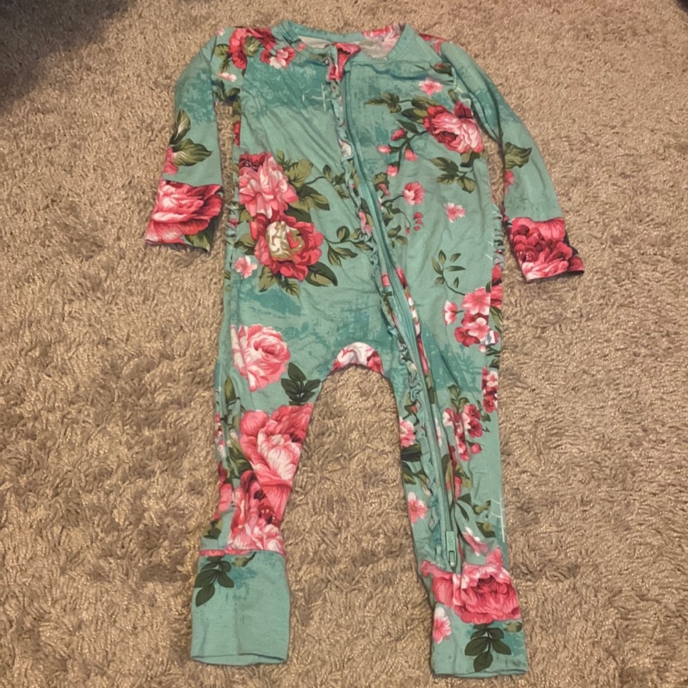Posh Peanut Girls Floral Romper